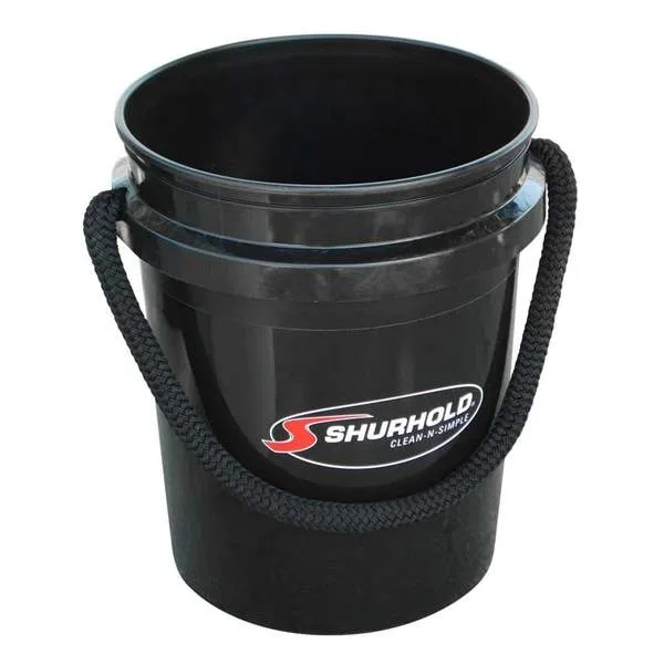 2452 – SHURHOLD IND Bucket, 5 Gallon Capacity Plastic Rope Handle Without Lid Black 14-3/4 Inch Height x 12 Inch Widt...
